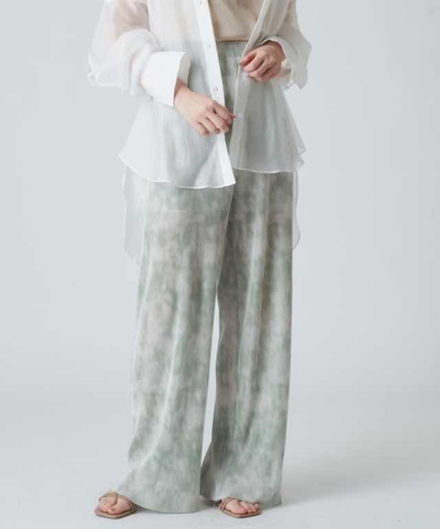リブパンツ/タイダイ/リブ/プリーツパンツ/リゾート