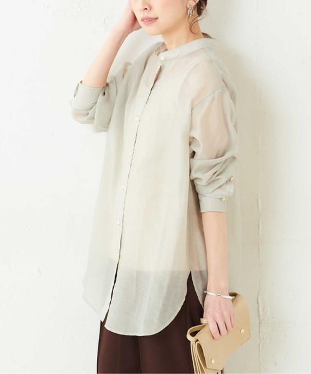 【ZOZOTOWN限定】バンドカラーシアーシャツ