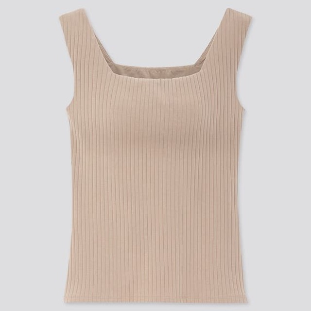 ワイドリブスクエアネックブラタンクトップ