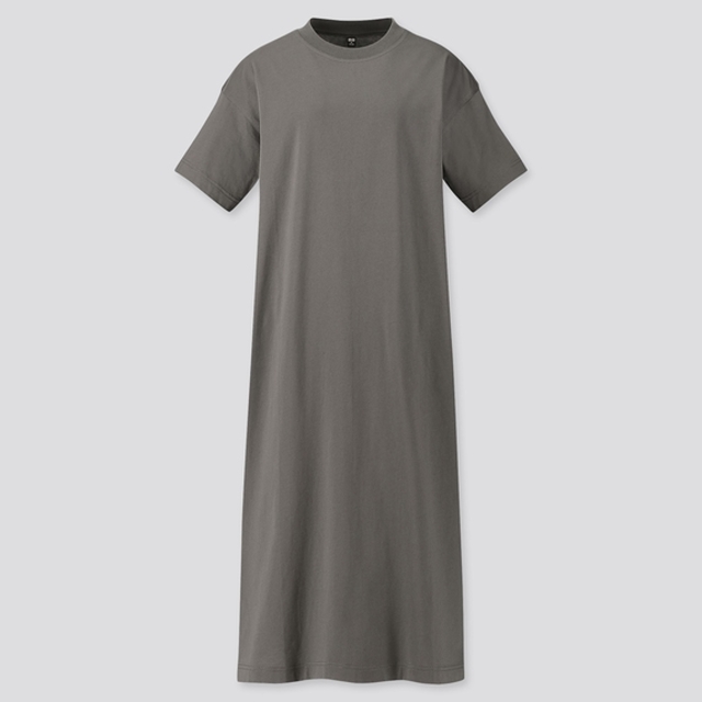 マーセライズコットンロングTワンピース（半袖）