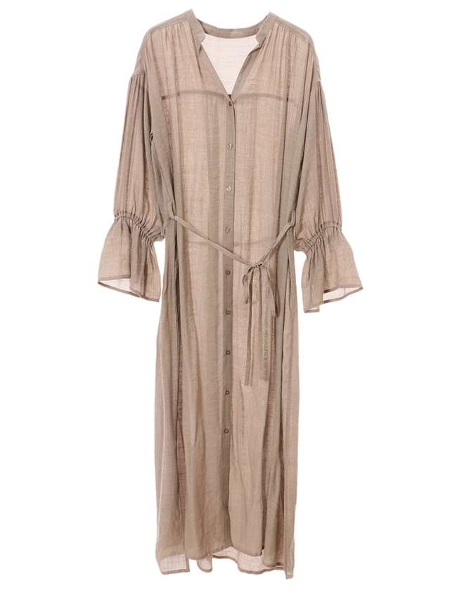 楊柳シフォンガウンシャツワンピース