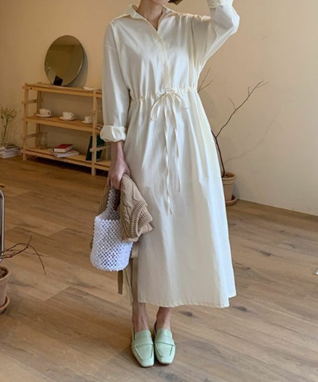 ドロストシャツワンピース