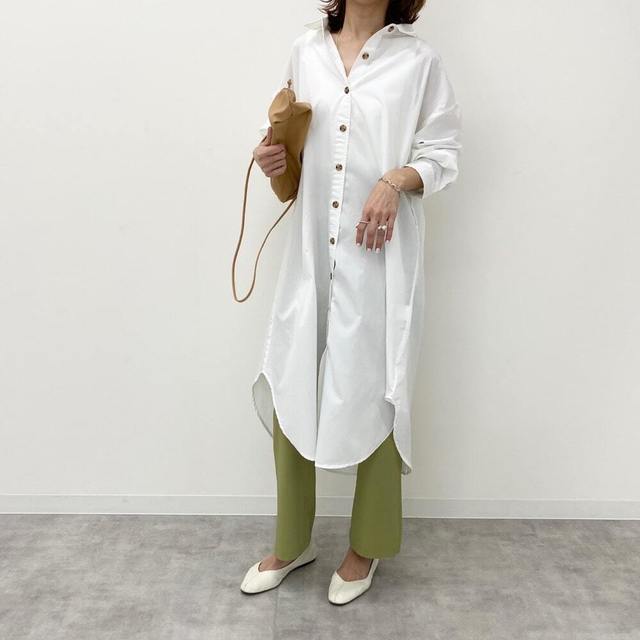 ドロップショルダーオーバーサイズ シャツワンピース