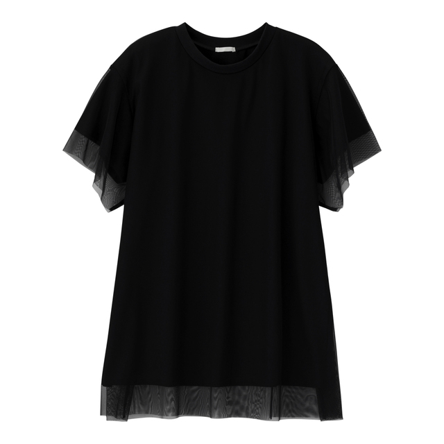 シアーコンビネーションチュニックT(5分袖)