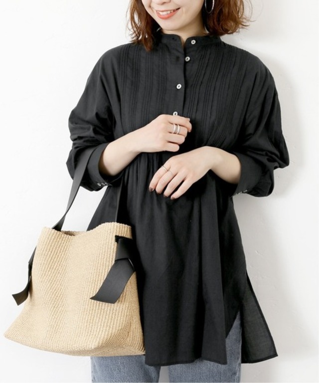 コードローンピンタックロングシャツ