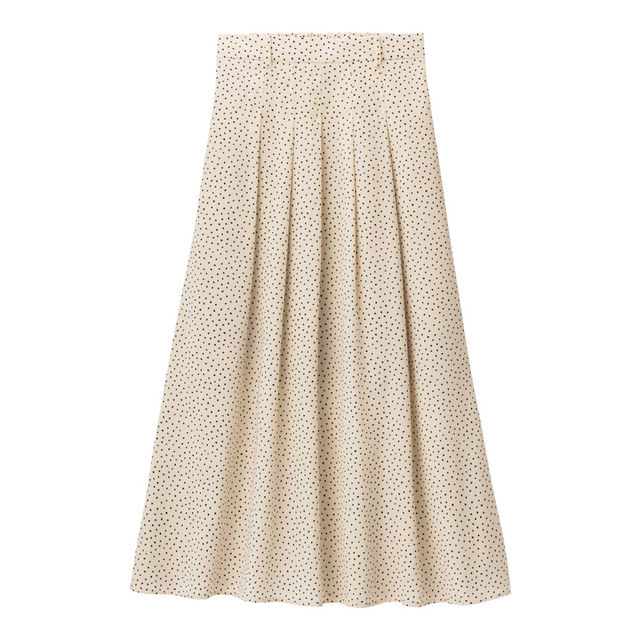 プリントフレアロングスカート(ドット)