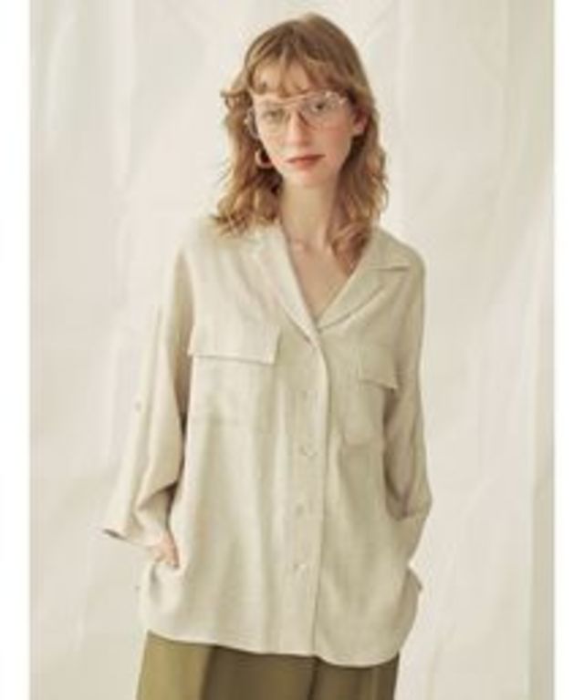 リネンタッチオーバーシャツ