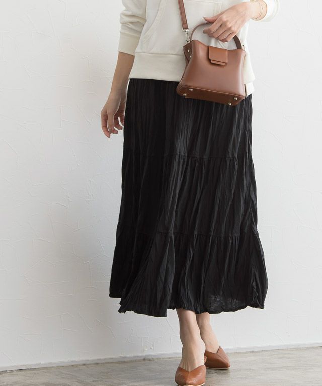 ティアードクリンクルスカート