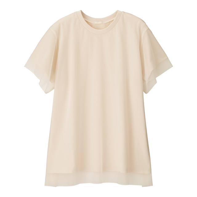 シアーコンビネーションチュニックT（5分袖）