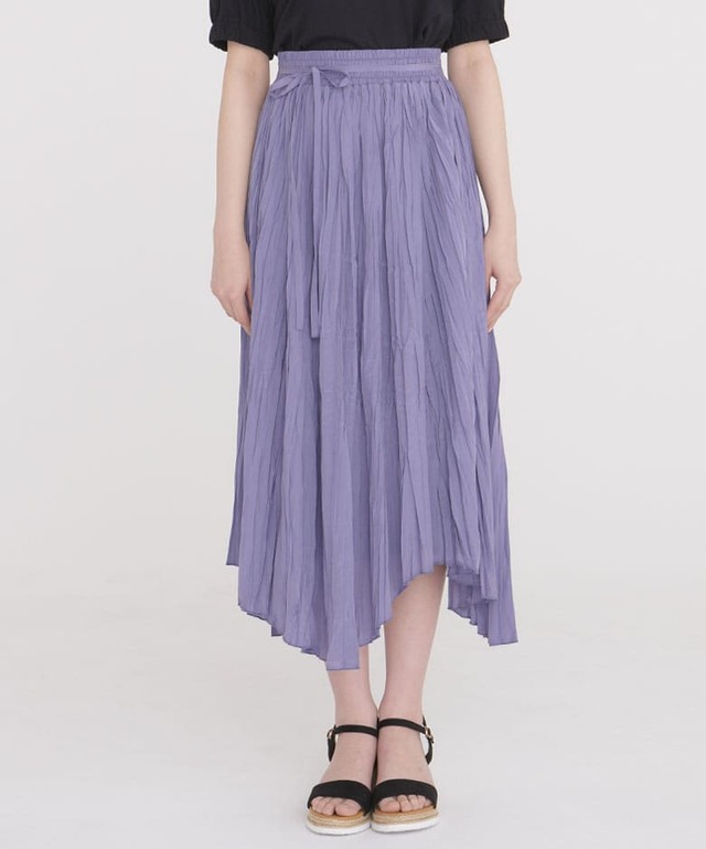 イレギュラーヘムランダムプリーツスカート