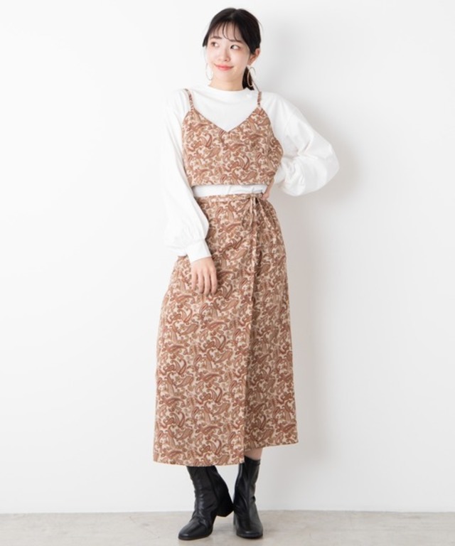 ペイズリーラップスカート