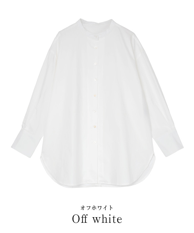 釦バックスリットチュニックシャツ