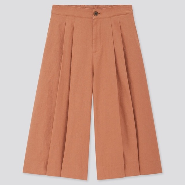 リネンコットンワイドクロップドパンツ