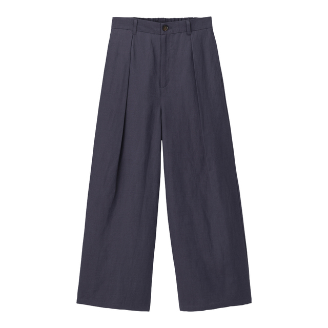 リネンブレンドワイドパンツ