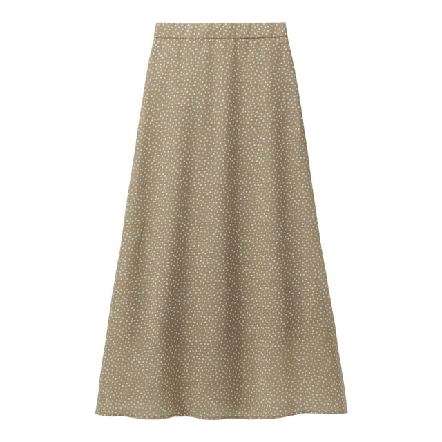 ドットプリントシアサッカーフレアスカート