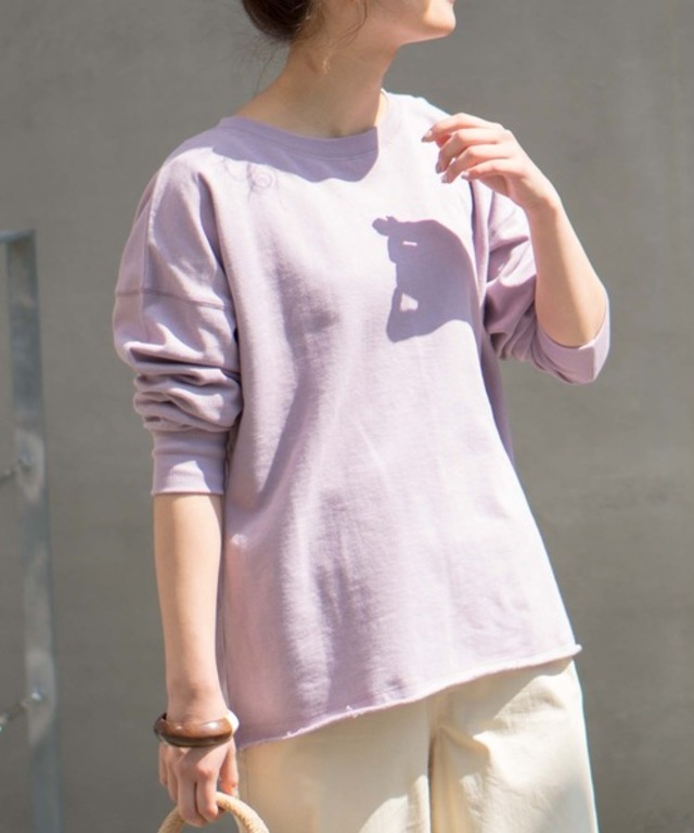 麻混裏毛バックスリットロンTee