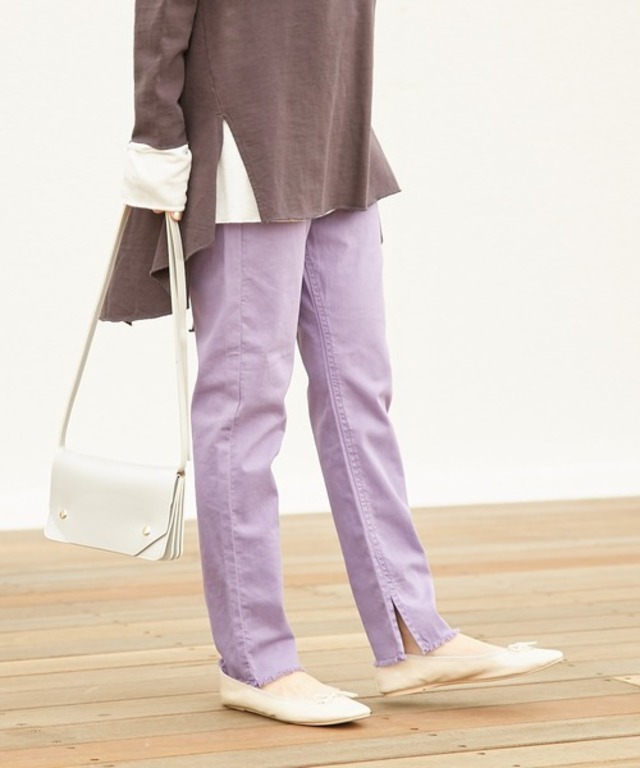 裾フリンジカラーレギパン