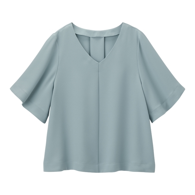 エアリーフレアスリーブブラウス(5分袖)