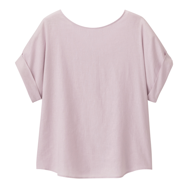 リネンブレンド2WAYブラウス(半袖)