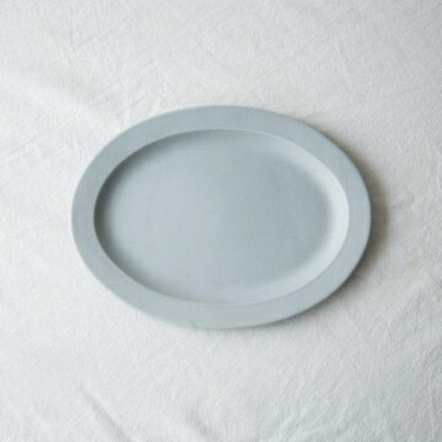 SAKUZAN/Sara オーバルプレート M ブルーグレー 皿・プレート【あす楽対応】