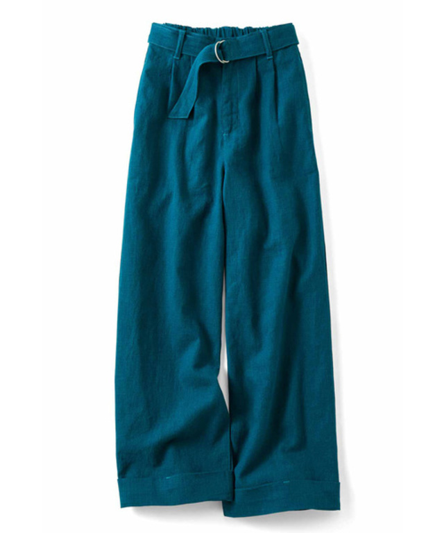 リブ イン コンフォート さらりと素肌に心地よい 麻混ワイドパンツ