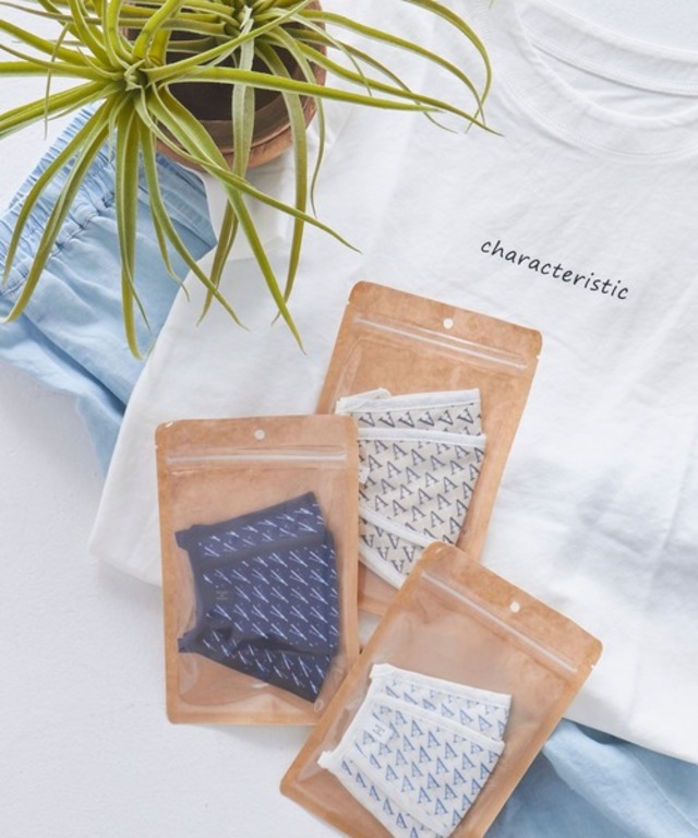 幾何学柄アジャスター付きエコマスク