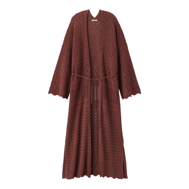 透かし編みロングカーディガン(長袖)