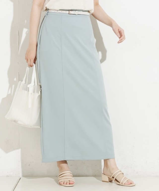 90cm丈ベルト付きカットタイトスカート