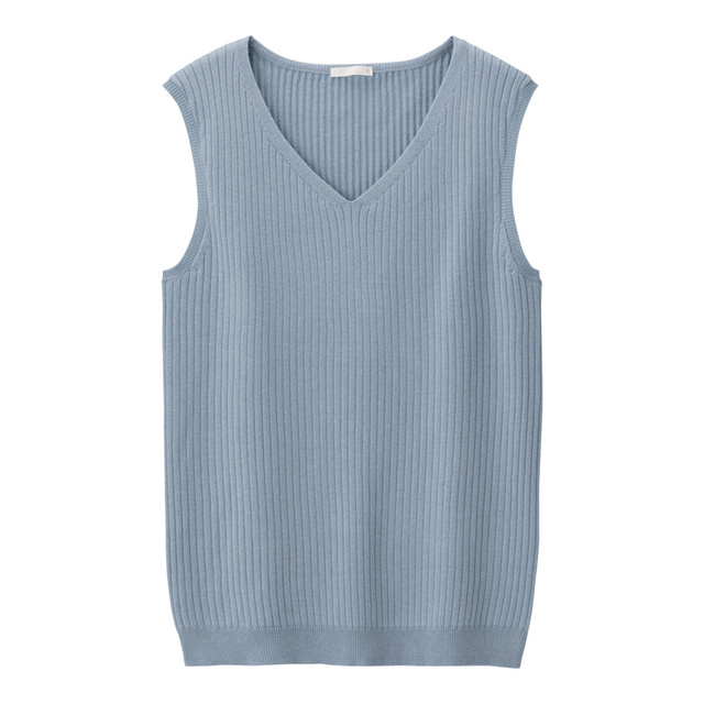 UVカットウォッシャブルVネックセーター(ノースリーブ)