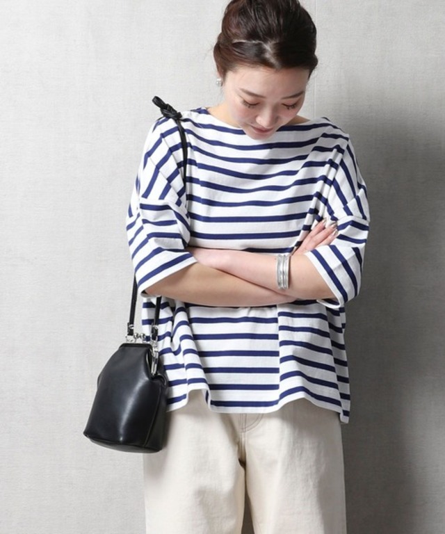 【WEB限定】半袖バスクTシャツ(ワイドシルエット)