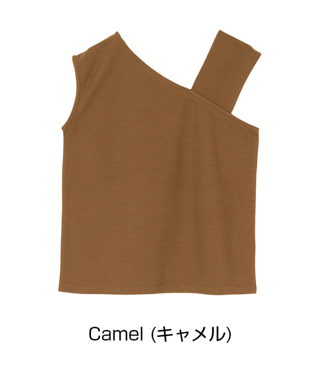アシンメトリーノースリーブトップス