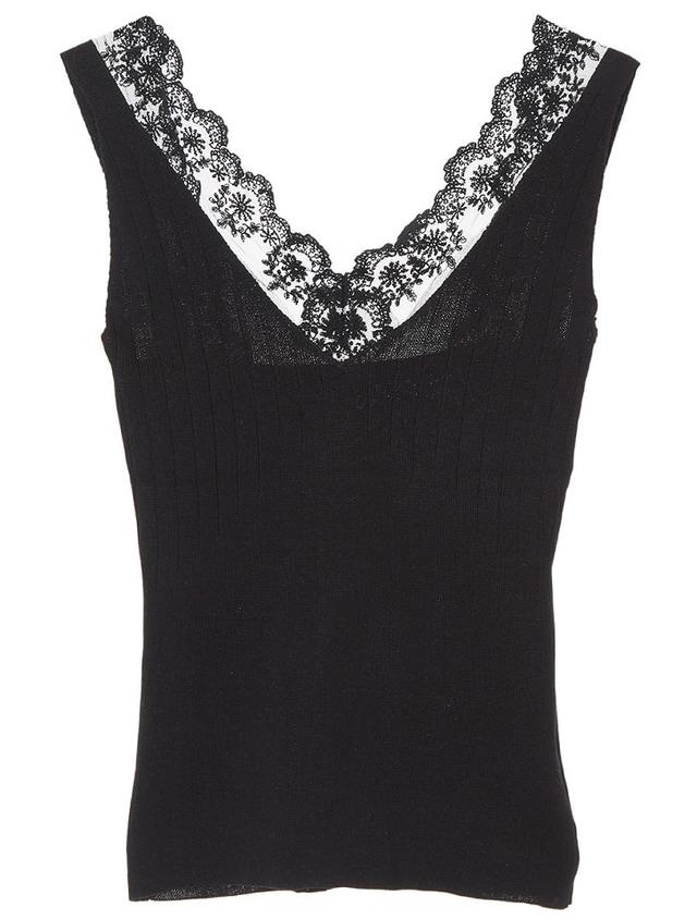 Vネックレースキャミニット