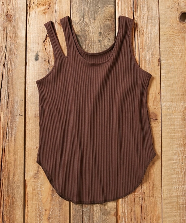 デザインリブタンクトップ