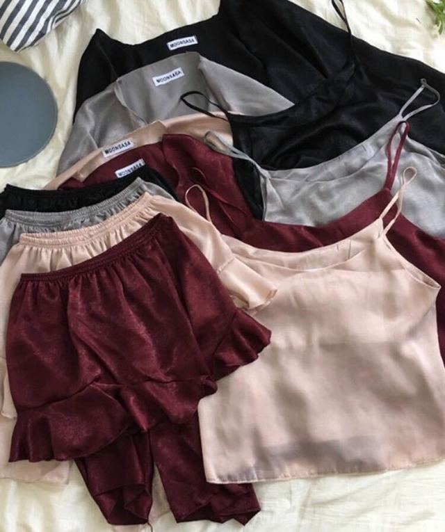 サテン ルームウェアセット