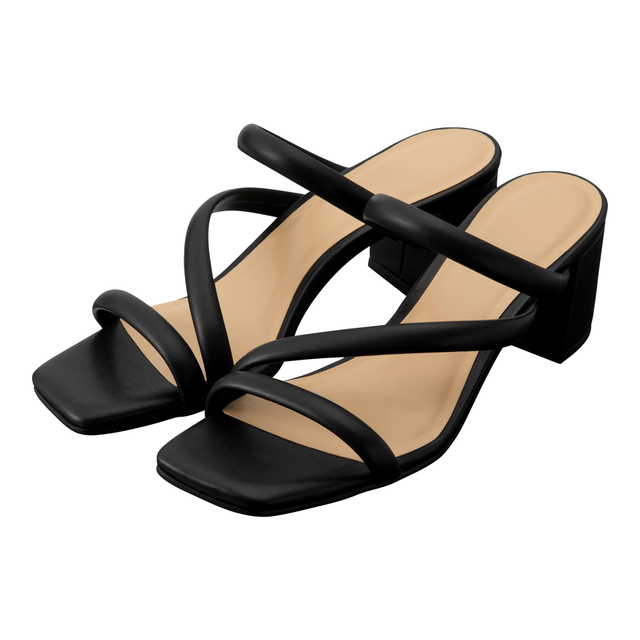 コンフォート3ストラップヒールミュール