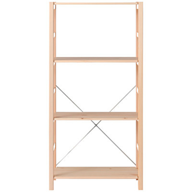 パイン材ユニットシェルフ奥行２５ｃｍタイプ・５８ｃｍ幅・中 幅５８×奥行２６×高さ１２０ｃｍ