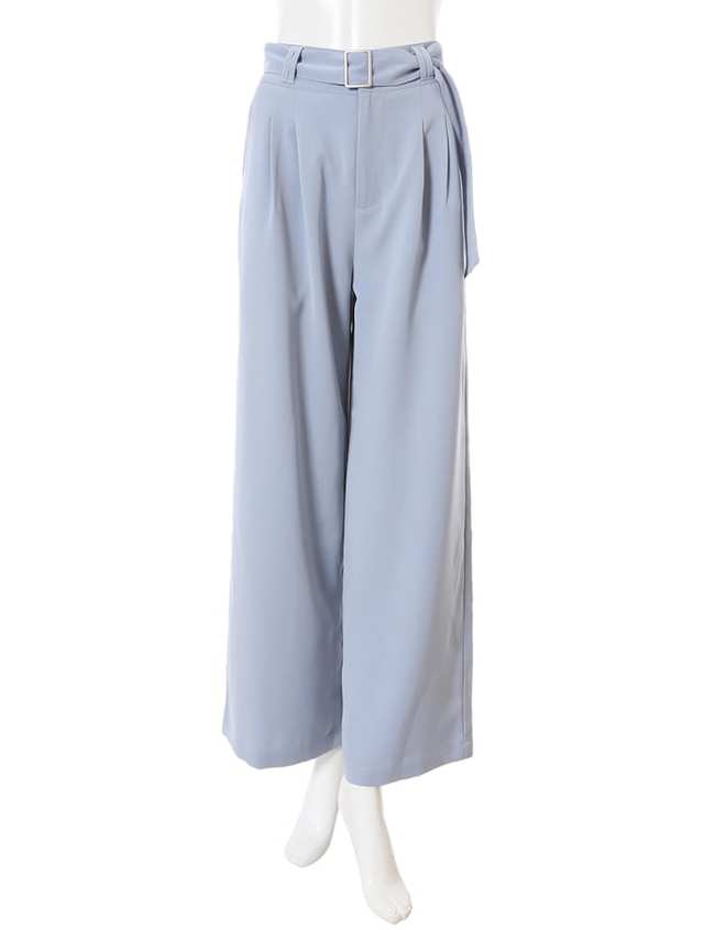 ベルト付カラータックワイドパンツ