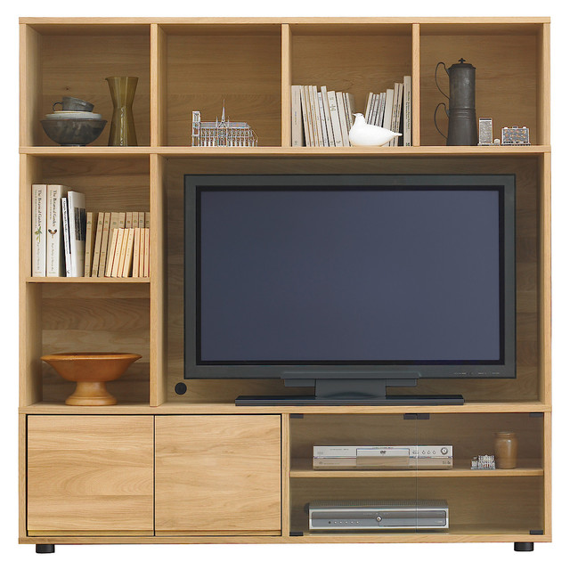 スタッキングキャビネット・Ｃセット／オーク材 幅１６２．５×奥行３９．５×高１６４．５