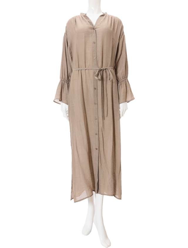 楊柳シフォンガウンシャツワンピース