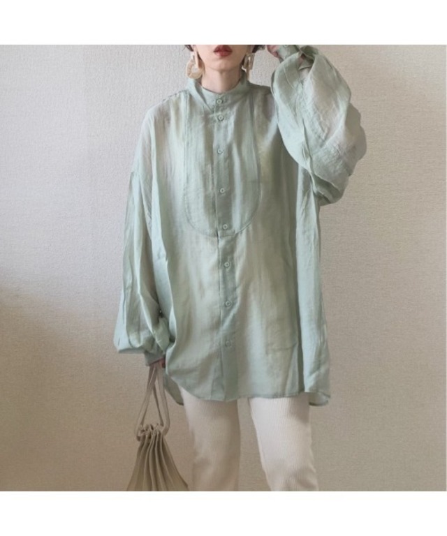 シアーバルーンスリーブビッグシャツ