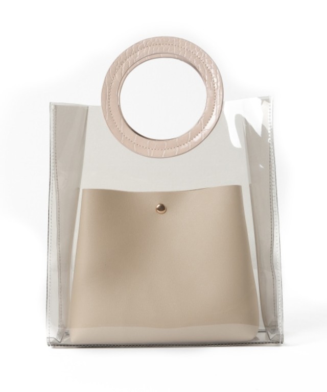 型押しハンドルPVCバッグ