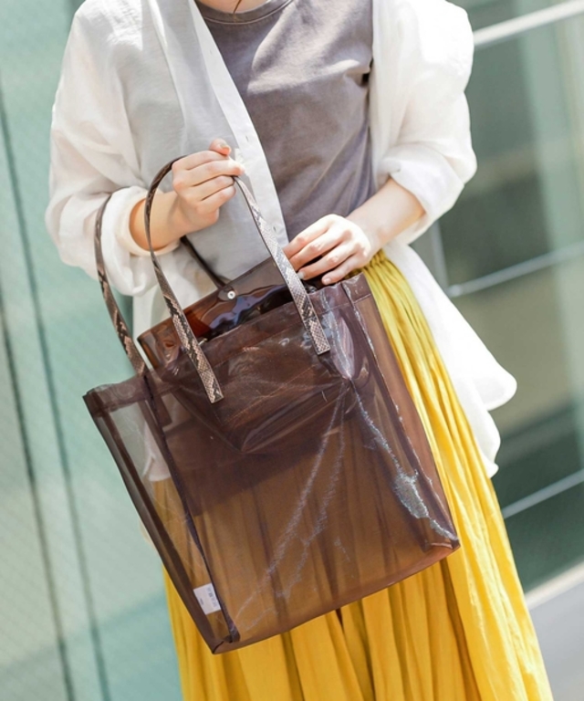 ポーチ付きメッシュトートバッグ