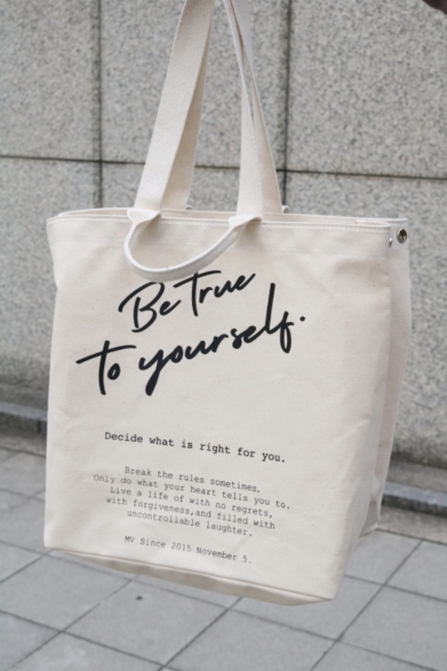 original - logo message 2way tote bag / ivory
