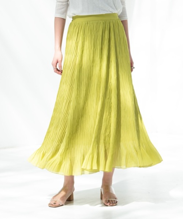 シフォン楊柳ロングスカート