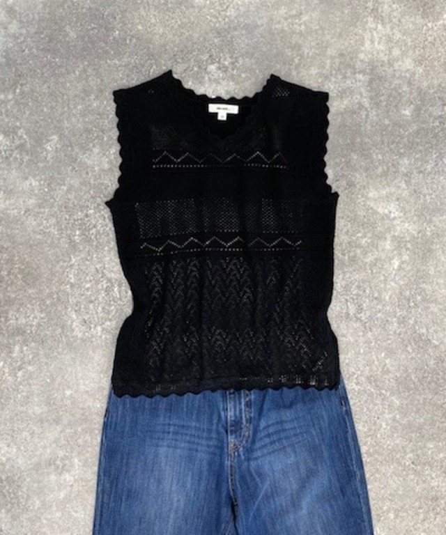 透かし柄フレンチプルオーバー