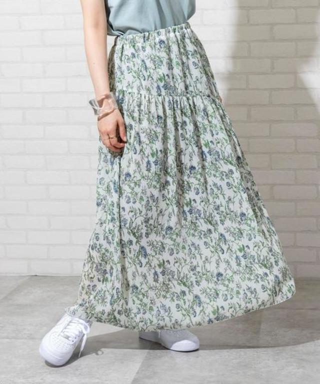 楊柳フラワープリントスカート