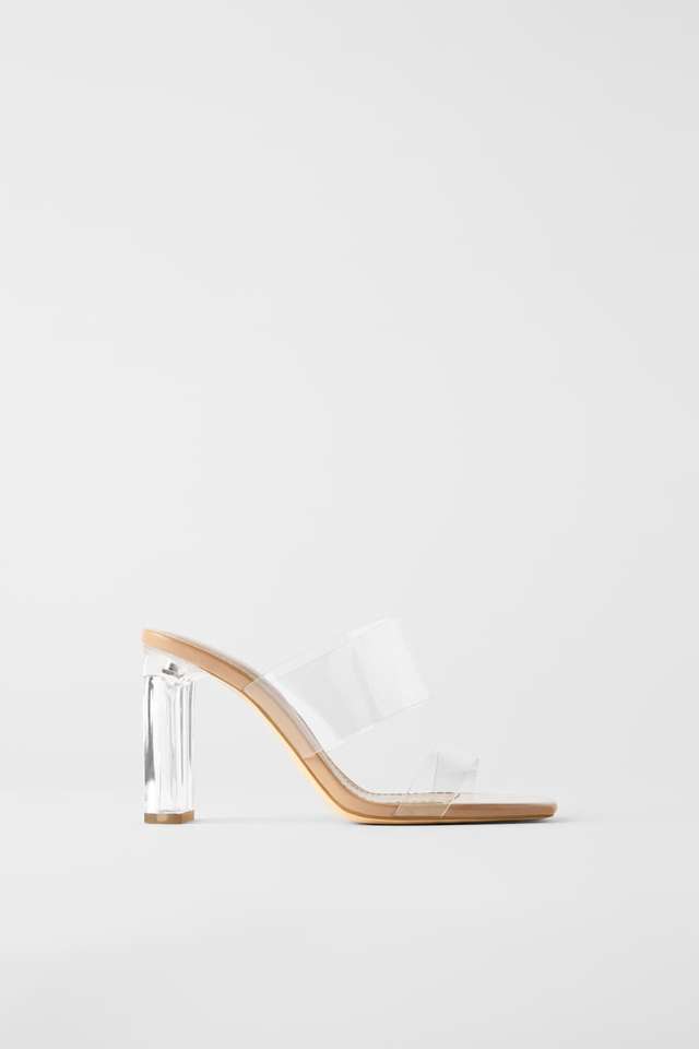 クリアヒール付きビニールサンダル