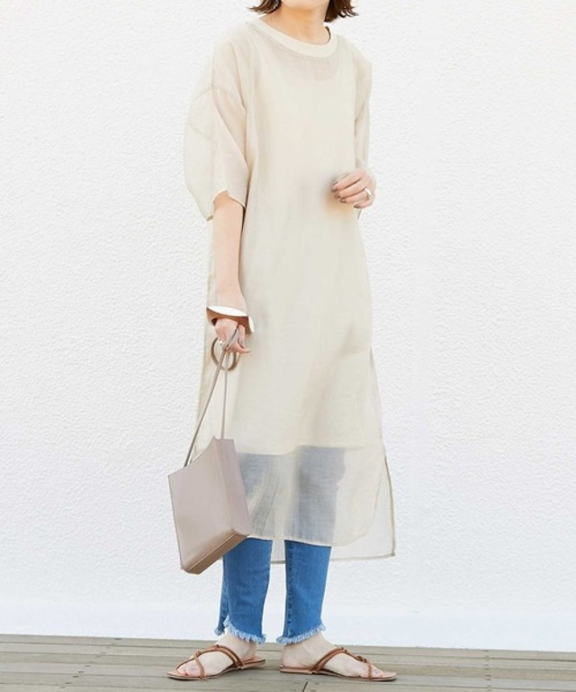 ワンピース付シアーボイルTeeワンピース