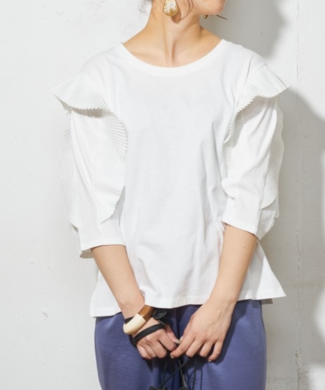 袖プリーツボリュームTee