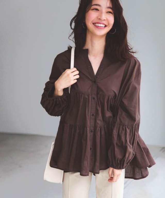 ティアードロングブラウス